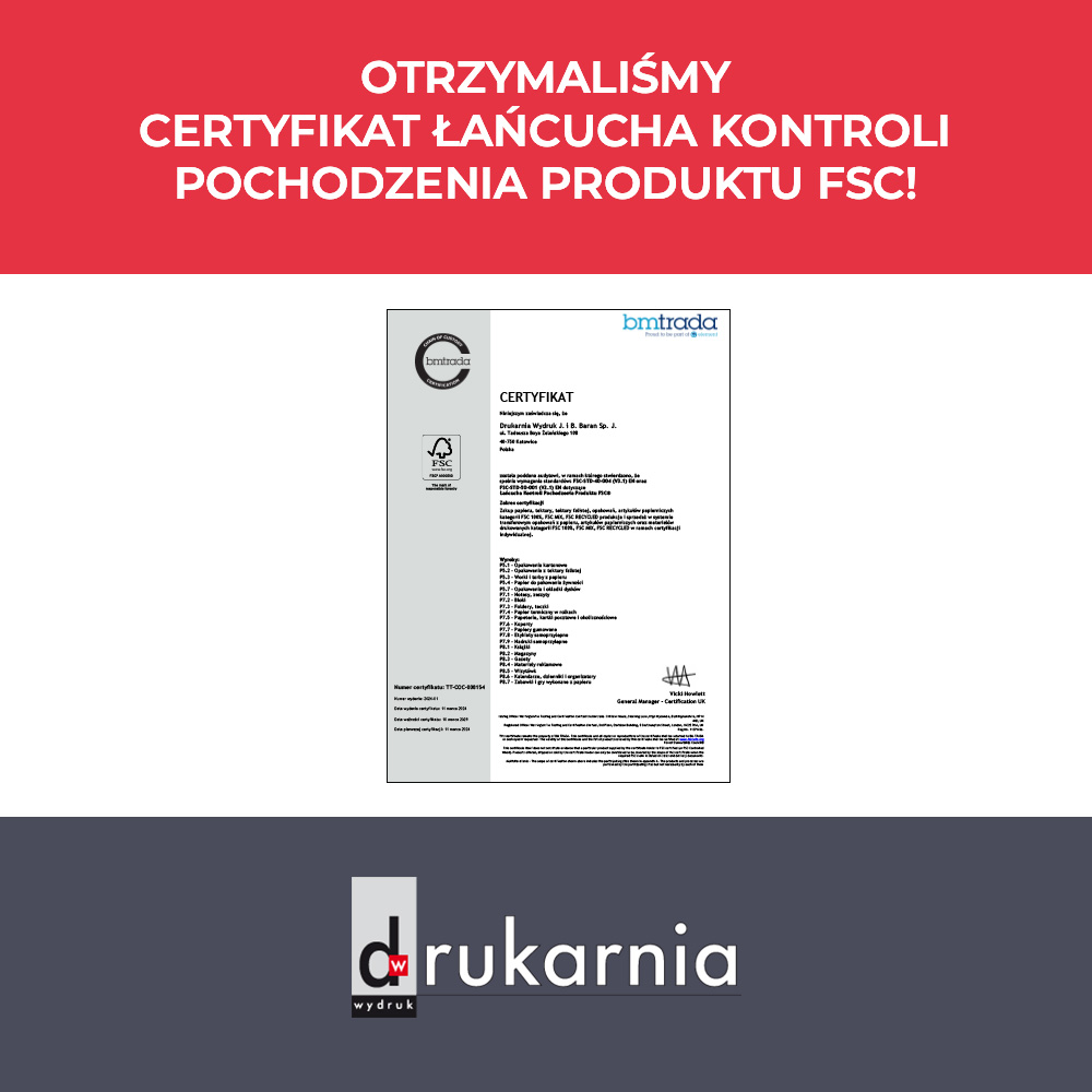 Certyfikat Łańcucha Kontroli Pochodzenia Produkt